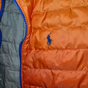 Polo by Ralph Lauren Kids Orange and Blue Puffer Jacket